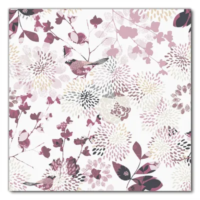 Produktbild von Wallario selbstklebende Möbelfolie/ Tischdecke für Innen und Außen, Größe: 100 x 100 cm - Blühende Vögel