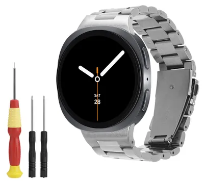 Produktbild von kwmobile Edelstahl Uhrenarmband kompatibel mit Samsung Galaxy Watch 8 Galaxy / Galaxy Watch 8 Classic 46mm Ersatz Armband - Ersatzarmband für
