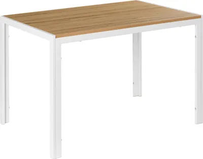 Obrázek produktu pro BELIANI Jídelní stůl světle hnědá bílá MDF kovový rám 120 x 70 cm 4místný obdélníkový tvar klasický moderní styl kuchyně jídelna