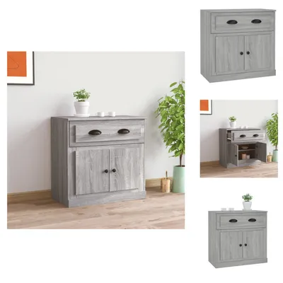 Productafbeelding van vidaXL Dressoir, grijs Sonoma, 70x35,5x67,5 cm, houtvezel - Dressoirs