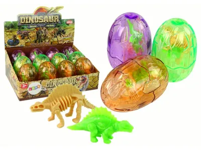 Produktbild von Leantoys Großes Dinosaurier-Ei, 2 Dinosaurier-Ei-Figuren, 9 cm
