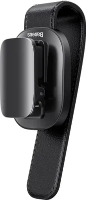 Image de BASEUS Porte-objets adapté aux lunettes Clip en cuir Platinium Véhicule noir ACYJN-B01