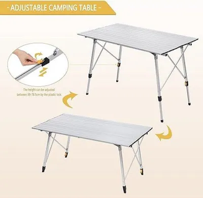 Produktbild von Famanu Campingtisch stabil und höhenverstellbar - 68,5 x 119,89 x 59 cm
