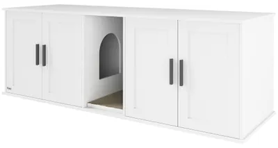 Produktbild von Katzenstreuschrank mit Tür, weiß, 145 x 49 x 51 cm