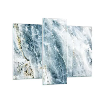 Produktbild von Bilder auf glas - 3 Teile -  Nachahmung Stein Marmor - 130x100cm - Glasbilder - Wandbilder - Bilder - zum Aufhängen bereit - Wanddekoration aus Glas - Glas Bilder - Wandbild auf Glas - GCB130x100-4366