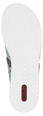 Produktbild von Rieker Damen Pantolette breiter Riemen mit Strass schmale Weite V0689, Größe:39 EU, Farbe:Blau