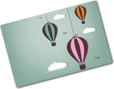Produktbild von Tulup Glas Herdabdeckplatte - 80x52 cm - Glaskeramikkochfeld-Abdeckung Spritzschutz Glasabdeckplatte - Einteilig - Kinderzimmer - Fliegende Ballons - Mehrfarbig