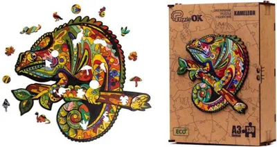 Produktbild von Holzpuzzle Chamäleonpuzzle Buntes Puzzleset A3 Dekoration Pua3-00745
