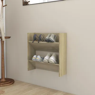 Produktbild von vidaXL Wand-Schuhschrank Sonoma-Eiche 60x18x60 cm Holzwerkstoff