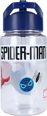 Zdjęcie produktu dla Kubek do picia dla dzieci Spiderman - ze słomką i uchwytem, 450 ml