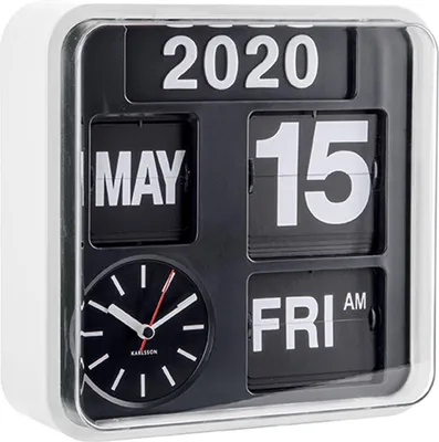 Produktbild von Karlsson - Wanduhr Mini Flip - Weiß/Schwarz - 24x24x10cm