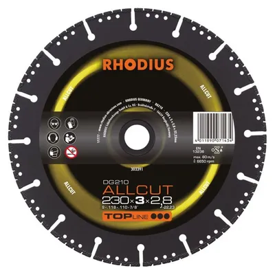 Produktbild von Diamanttrennscheibe - TOPLINE - DG210 Allcut - 230 X 3,0 X 2,8 X 22,23mm