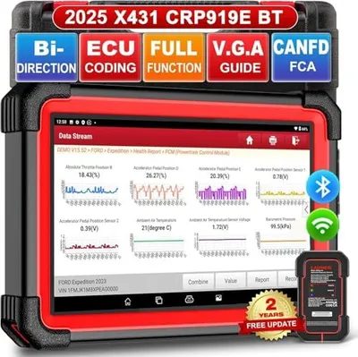 Produktbild von Starten Sie CRP919E BT OBD2 Diagnosegerät Alle Fahrzeuge, Systemdiagnostik für Auto -OE -Ebene, 37+ Reset Services, Tester Active Test, CANFD, ECU -Co