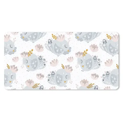 Produktbild von MuchoWow® Schreibtischunterlage Mädchen - Muster - Vogel - Kinder 80x40 cm - XXL Mauspad - Gaming Mauspad