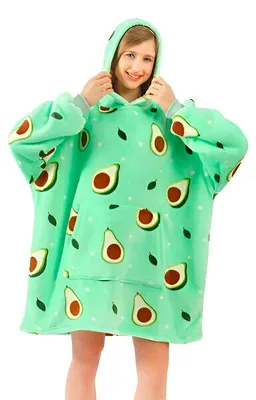 Produktbild von Pullover und Decke in einem – HOODZIE Avocado
