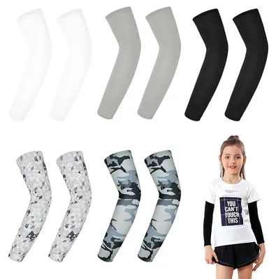 Produktbild von Armsleeves Jugendliche 5 Paar Ärmlinge 36cm Camouflage Schwarz UV-Schutz Sport