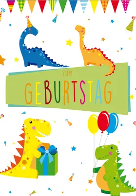 Produktbild von Kindergeburtstag Glückwunschkarte im Format 115x17cm mit Umschlag