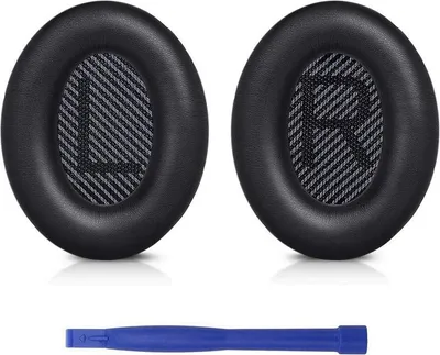 Produktbild von Ersatz Ohrpolster fš¹r Bose QuietComfort 35, Kopfh?rer Ohrpolster fš¹r QuietComfort 35 II QC35 ii, Ersatzpolster fš¹r QC25, QC15, QC2/ Ae2, Ae2i(Schwarz)