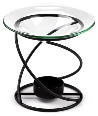 Spiralförmiger Ölbrenner aus Metall, schwarz, 12x12x10 cm