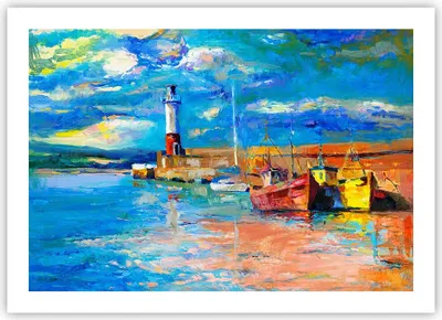 Produktbild von Poster - Poster ohne Rahmen - Leuchtturm Meer - 70x50 cm - Wand Bild - Wanddeko - Wandbilder - Kunstposter - Wandposter - Bilder - Kunstdruck - Wanddekoration - Wandbild - P2XAA70x50-3693