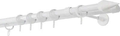 Produktbild von Gardinenstange auf Maß 20mm Kegel 2-lauf Wandträger 20cm Farbe: Weiß, Größe: 180cm