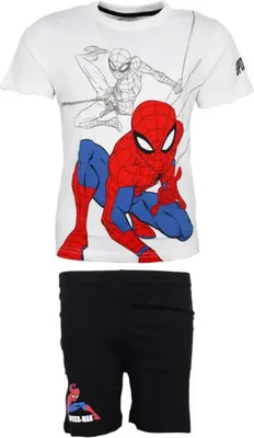 Produktbild von Marvel Spiderman Kinder kurzarm Pyjama Schlafanzug – Schwarz / 98