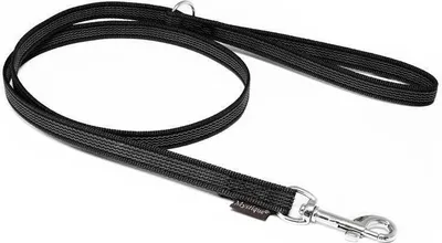 Produktbild von Mystique® Gummierte Leine 15mm mit Handschlaufe Standard Karabiner schwarz 1,2m