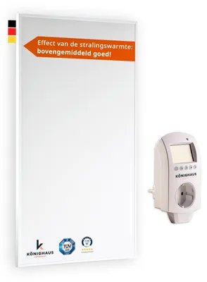 Image de Chauffage infrarouge 800 W. Thermostat. Surface de chauffage : 11-21 m². Cadre en aluminium