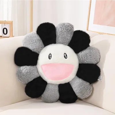 Produktbild von Buntes Plüsch Sonnenblumen-Kissen Bodenkissen - 40cm