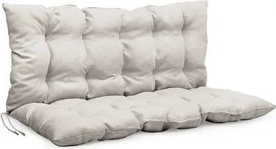 Obrázok produktu pre Vankúš na lavicu 120 x 50 x 50 cm vankúš svetlosivý - Vankúš na sedenie a chrbát z čalúnnickej látky, s mäkkou výplňou, so šnúrami na zaväzovanie - Vankúš na lavicu
