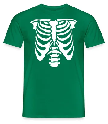 Produktbild von Spreadshirt Halloween Skelett Kostüm Männer T-Shirt, XXL, Kelly Green