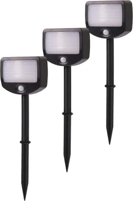 Zdjęcie produktu dla LED-owe reflektory z czujnikiem ruchu i zmierzchu - zestaw 3 sztuk - bezprzewodowe lampy bezpieczeństwa