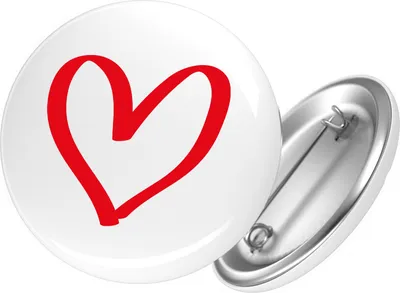 Produktbild von Huuraa Button Herz Heart 59mm rund mit Sicherheitsnadel Ansteckbutton Geschenkidee