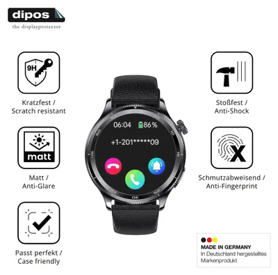 Image de 2x Protection ecrán pour ZKCREATION 1.43 Zoll Smartwatch mat Verre souple Film Protecteur 9H dipos