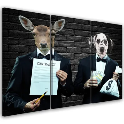 Produktbild von Triptychon auf leinwand abstraktionen - schwarz 90x60 cm Feeby schwarz wandbild bereit zum aufhängen