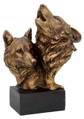 Produktbild von Wolfsbüste 23 cm aus Bronzeharz