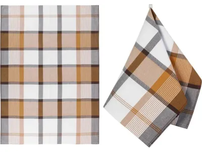 Obrázok produktu pre Kuchynská utierka 1 ks – 50 x 70 cm – horčicová, sivá, biela