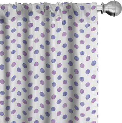Obrázek produktu pro ABAKUHAUS Fialové závěsy, záclony, akvarelové barvy, nostalgický retro styl, vzor, dětské školky, klasické motivy, 2 kusy, 75 x 245 cm, fialová modrá
