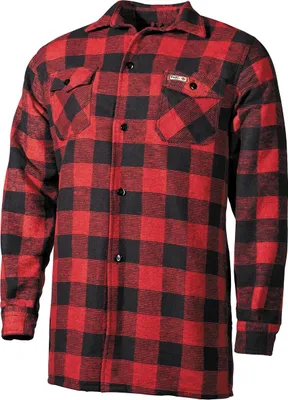 A red and black checkered shirt.
