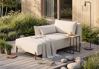 Produktbild von Kaiser Möbel Chaiselongue für Terrasse und Garten, Stoff Sunlight, Ecru, Links, SUNMEE