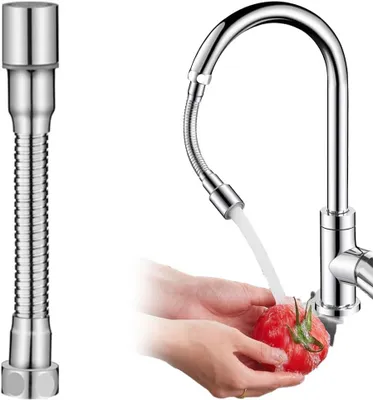 Imagen del producto de Extensión flexible para grifo de cocina, de 15 cm, giratorio 360 grados, para fregadero y lavabo