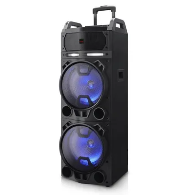 Obrázok produktu pre Aiwa KBTUS-900 Karaoke LED vozík 100W párty reproduktor bezdrôtové mikrofóny, BT, diaľkové ovládanie
