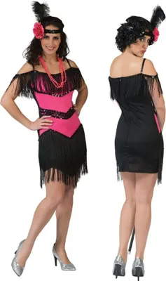 Produktbild von Charleston Kostüm Rosali 20er Jahre Kleid für Damen, Größe:44 / 46