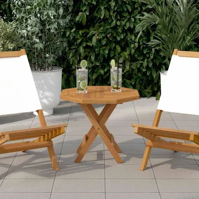 Produktbild von Massives Teakholz-Tischplatte für Gartenmöbel