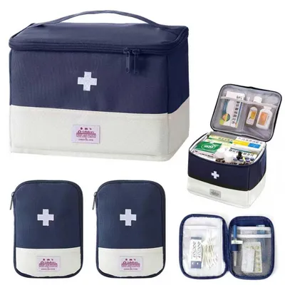 Image de Trousse de médicaments pour la maison et les voyages, lot de 3, Oxford, imperméable