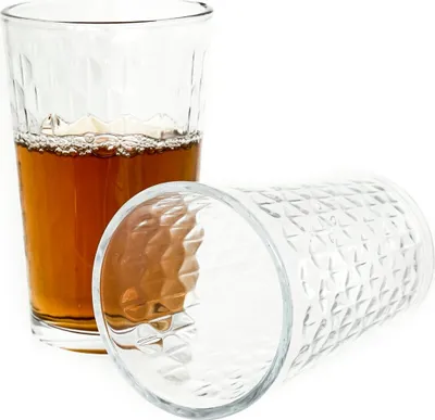 Image de Almina Lot de 6 verres à thé Verre à jus de fruits Lot de verres à eau en verre transparent