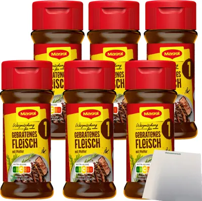 Produktbild von Maggi Würzmischung Nr. 1 Gebratenes Fleisch 6er Pack (6x78g Glas) + usy Block