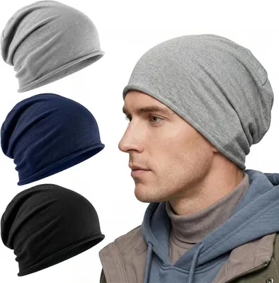 Immagine prodotto di Berretto slouch da uomo - set da 3 - copricapo - berretto morbido