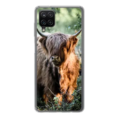 Produktbild von MuchoWow® Handyhülle Schutzhülle Hülle für Samsung Galaxy A12 Schottische Highlander - Wald - Tiere Silikon Softcase Handy Hülle - Bild