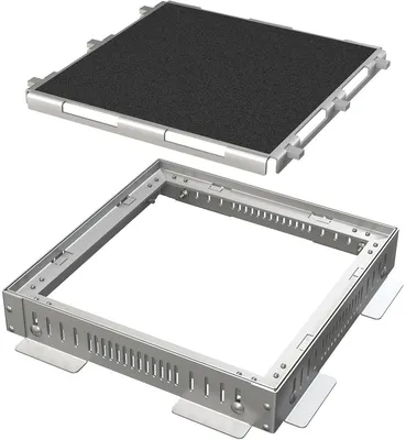 Image de Élément de surélévation pour siphon Alcadrain + grille pour pose de carrelage 300x300, en acier inoxydable